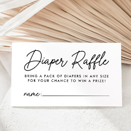 Tarjeta De Recepción Negrita Black Script Baby Shower Diaper Raffle