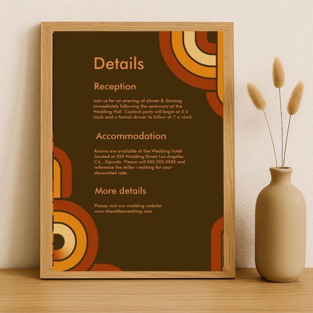 Tarjeta De Recepción Negrita Boda retro de los años 70 (Subido por el creador)