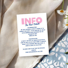 Tarjeta De Recepción Negrita Tipo Moderno Divertido Colorido Azul Rosa