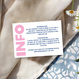 Tarjeta De Recepción Negrita Tipo Moderno Divertido Colorido Azul Rosa