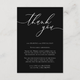 Tarjeta De Recepción Negro agradecimiento de foto personalizada Script