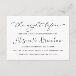 Tarjeta De Recepción Negro Blanco Bienvenidos a la Noche Anterior