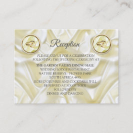 Tarjeta De Recepción Negro con oro sobre textura de seda