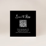 Tarjeta De Recepción Negro dulce y caprichoso | RSVP con código QR<br><div class="desc">Estas tarjetas de inserción de detalles de boda negro, sobrias y elegantes, son una forma sencilla de que los huéspedes puedan asistir a su evento. Puede incluir su propio código QR así como su sitio web boda para que sus huéspedes tengan una forma sencilla de responder. Estas tarjetas de gabinete...</div>