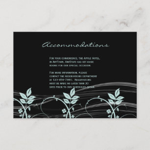 Tarjeta De Recepción Negro floral del ajuste del vintage y parte