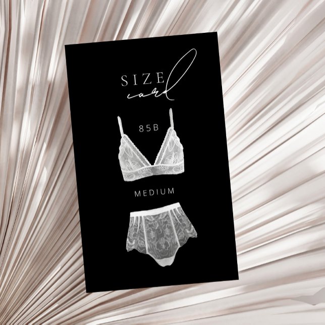Tarjeta De Recepción Negro Moderno Lingerie Bridal Shower Tamaño (Subido por el creador)