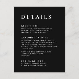 Tarjeta De Recepción Negro y blanco Moderno Minimalista elegante 2