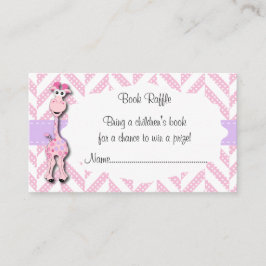 Tarjeta De Recepción Nene Pink Giraffe Baby Boy Shower Book Raffle