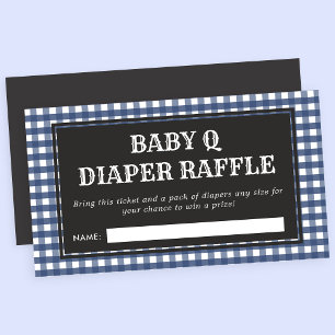 Tarjeta De Recepción Nene Q Navy puso Baby Shower Diaper Raffle