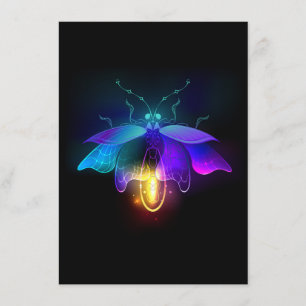Tarjeta De Recepción Neon Firefly en negro