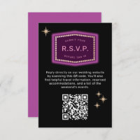 Neon Rótulo Vegas Boda código QR RSVP en línea