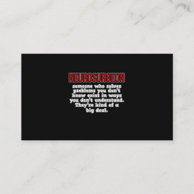 Tarjeta De Recepción Neurocirujano Cirugía Médica médico Neurología Gra (Anverso)
