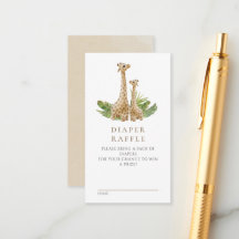 Neutral Boho Giraffe Baby Shower Diaper Raffle