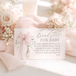 Tarjeta De Recepción Neutral Bow Greenery Books for baby