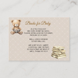 Tarjeta De Recepción Neutral Brown Teddy Bear - Books for Baby