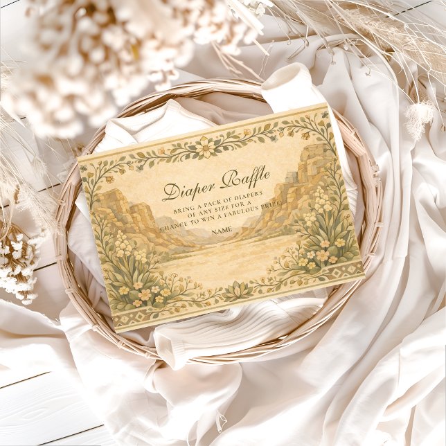 Tarjeta De Recepción Neutral Desert Canyon Botanicals Diapper Raffle  (Subido por el creador)