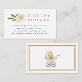 Tarjeta De Recepción Neutral Display Shower Card Ivory & Golden Floral