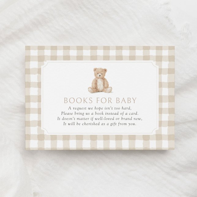 Tarjeta De Recepción Neutral Gingham Teddy Bear Books for Baby (Subido por el creador)