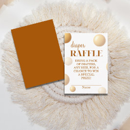Tarjeta De Recepción Neutral Gold Balloon Diaper Raffle Baby Shower