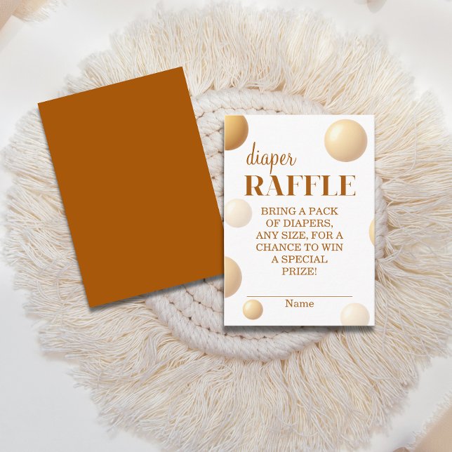 Tarjeta De Recepción Neutral Gold Balloon Diaper Raffle Baby Shower (Subido por el creador)