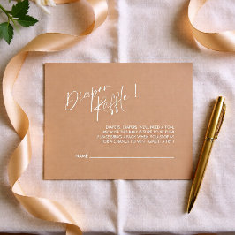 Tarjeta De Recepción Neutral Modern Baby Shower Diaper Raffle