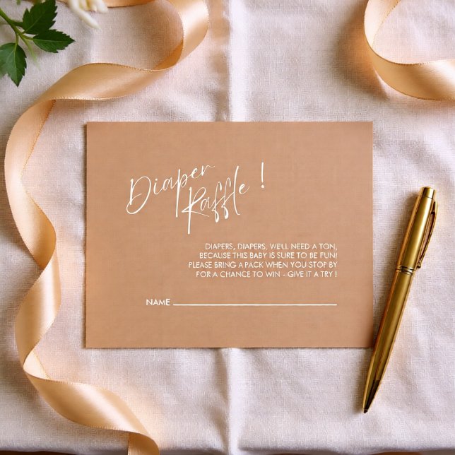Tarjeta De Recepción Neutral Modern Baby Shower Diaper Raffle (Subido por el creador)