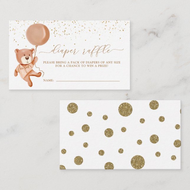 Tarjeta De Recepción Neutral Podemos Esperar A Que El Diaper Raffle Tic (Anverso / Reverso)