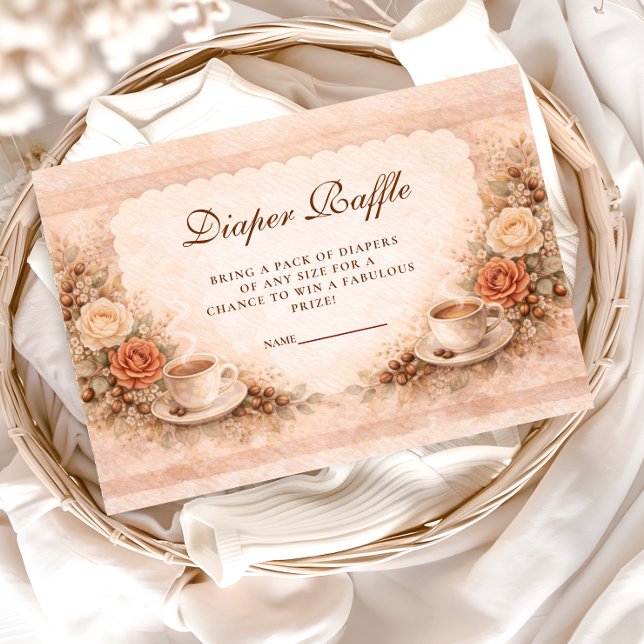 Tarjeta De Recepción Neutral Rustic A Baby Is Brewing Diapper Raffle (Subido por el creador)