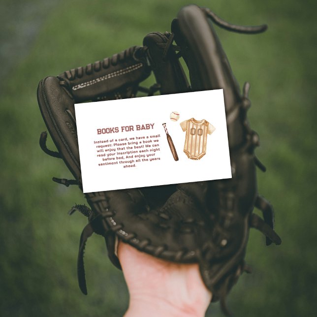 Tarjeta De Recepción Neutral Slugger Baseball Books for Baby Shower  (Neutral Slugger Baseball Books for Baby Shower Enclosure Card)