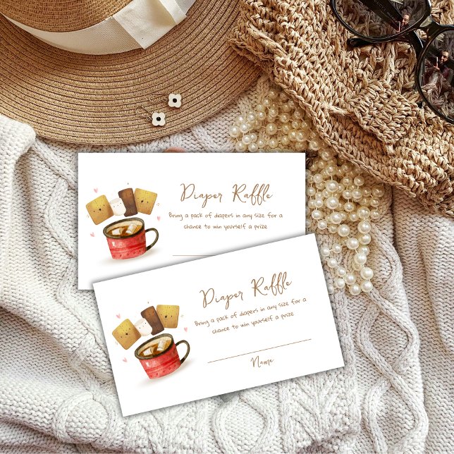 Tarjeta De Recepción Neutral S'more Diaper Raffle Baby Shower (Neutral S'more Fun Diaper Raffle Baby Shower Enclosure Card)