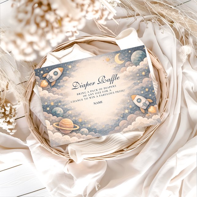 Tarjeta De Recepción Neutral Space Stars Baby Shower (Subido por el creador)