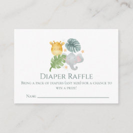 Tarjeta De Recepción Neutral Watercolor Jungle Animals Baby Shower