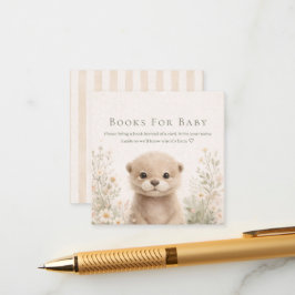 Tarjeta De Recepción Neutral Watercolor Woodland Otter Baby Shower