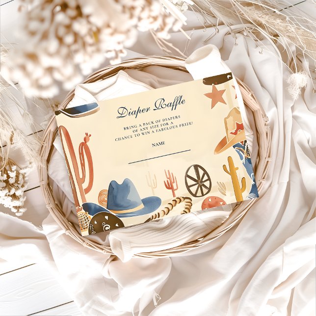 Tarjeta De Recepción Neutral Western Cowboy Diapper Raffle (Subido por el creador)