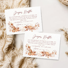 Tarjeta De Recepción Neutral Woodland Fox Pumpkin Diaper Raffle
