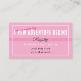 Tarjeta De Recepción New Adventure Begins Pink Registry Enclosure Card