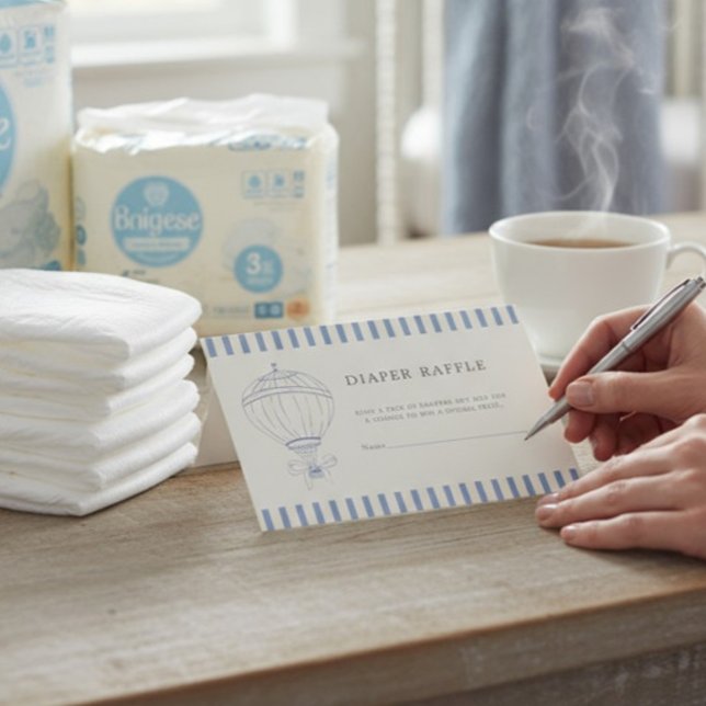 Tarjeta De Recepción New adventures Baby Shower Diaper Raffle  (Subido por el creador)