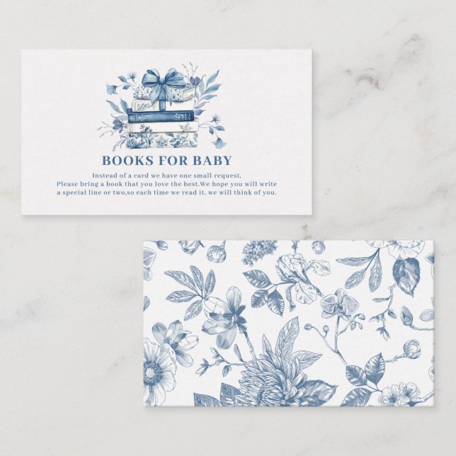 Tarjeta De Recepción New chapter chinoiserie Baby shower books for baby (Anverso / Reverso)