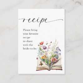 Tarjeta De Recepción New Chapter Floral Book Bridal Shower Recipe