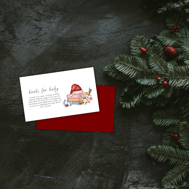 Tarjeta De Recepción New Chapter Winter Floral Books For Baby Shower  (New Chapter Winter Floral Books For Baby Shower Enclosure Card)