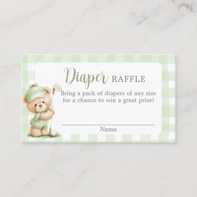 Tarjeta De Recepción New to the Club Baby Shower Diaper Raffle Card (Anverso)