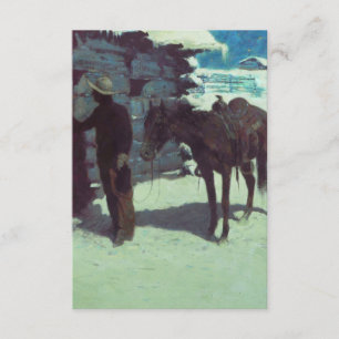 Tarjeta De Recepción Nieve de invierno de caballos y bovinas