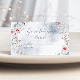 Tarjeta De Recepción Nieve de invierno en amor adivina cuántos besos de