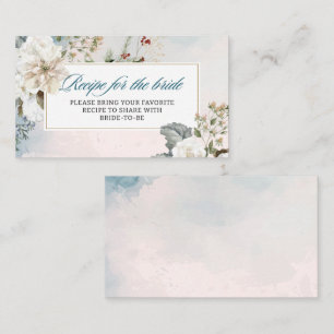 Tarjeta De Recepción Nieve en el amor floral de invierno Receta de duch