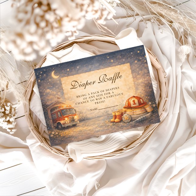 Tarjeta De Recepción Night Sky Little Firefighter Diapper Raffle (Subido por el creador)