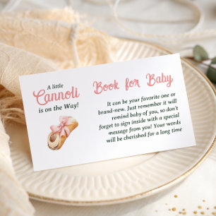 Tarjeta De Recepción Niña de lazo rosa Cannoli Libro italiano para baby