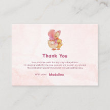 Niña Patito Acuarela Rosa Gracias