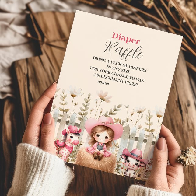 Tarjeta De Recepción Niña pequeña en camino al Diapper Raffle (Subido por el creador)