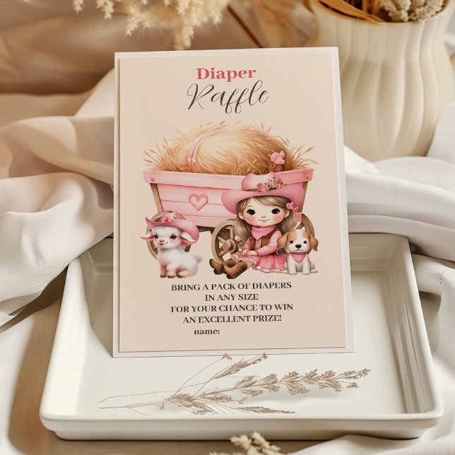 Tarjeta De Recepción Niña Rosa Occidental Diapper Raffle (Subido por el creador)