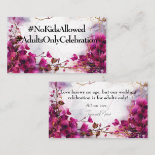 Tarjeta De Recepción Ningún niño Encantamiento de Fuchsia: Boda de acua
